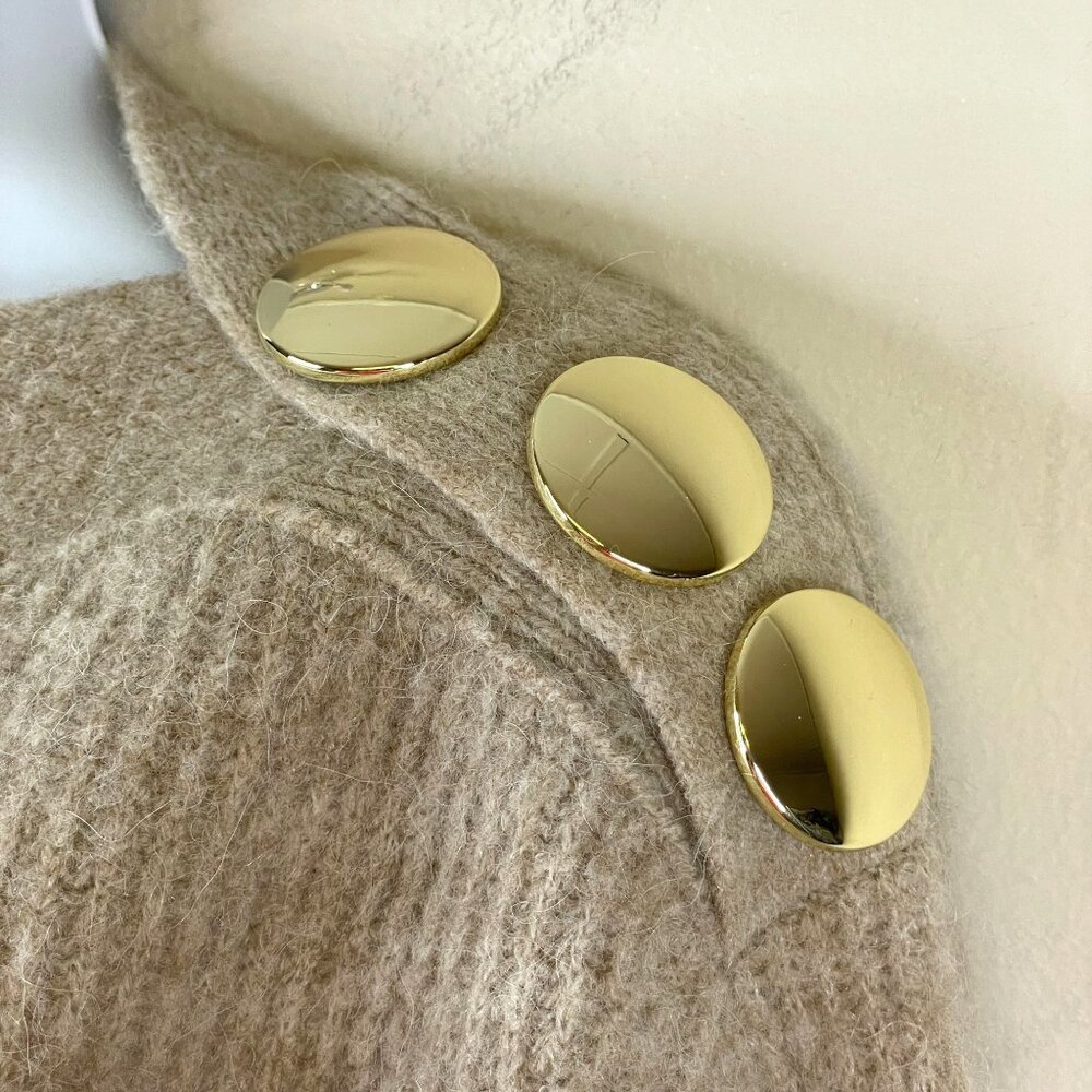 Antonio Melani Womens WOOL ALPACA Sweater Size L Beige QUIET LUXURY Neutral - Picture 2 of 11